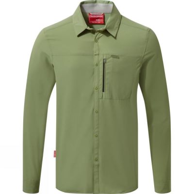 Camisa Craghoppers Nosilife Pro Manga Larga Hombre - Kaki - Chile HRM047523